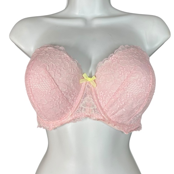 Victoria's Secret Other - Victoria’s Secret Pink Lace Dream Angels Strapless  Bra Women's Size 36DD